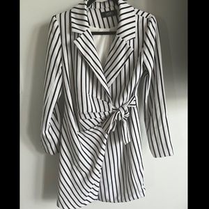 Akira Striped Wrap Blazer Dress, size small